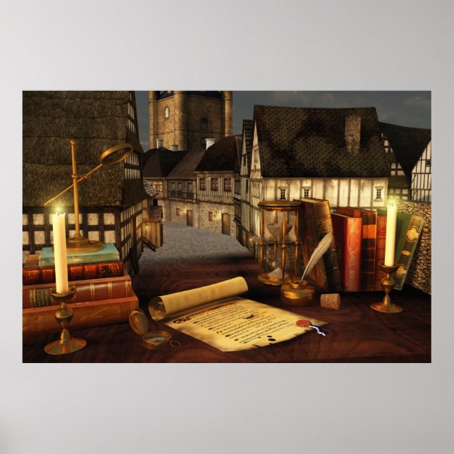 Skriv ut antika vågor poster (Framsidan)