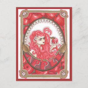 Skriv ut Apple Fairy Fantasy Art nouveau Vykort