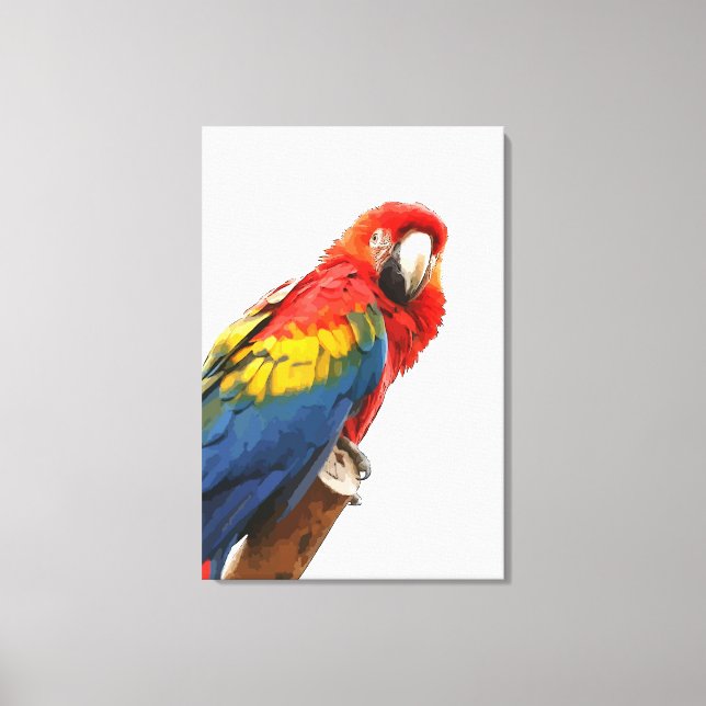 Skriv ut arbetsytan för scarlet Macaw Canvastryck (Framsida)