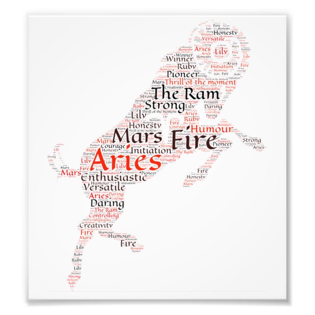 Skriv ut Aries Zodiac-tecken Fototryck (Framsidan)
