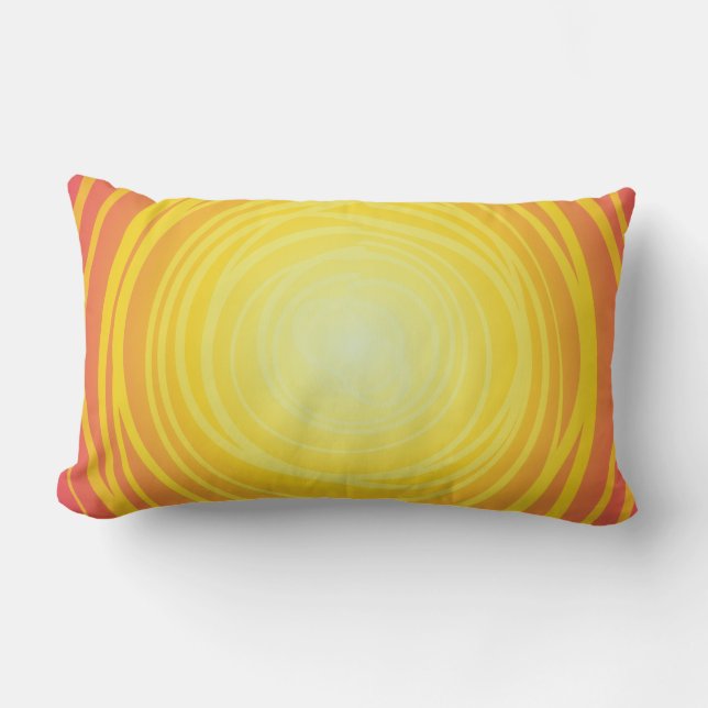 Skriv ut Artsy Guld Gult Red Sol Lumbarkudde (Framsida)
