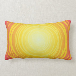 Skriv ut Artsy Guld Gult Red Sol Lumbarkudde