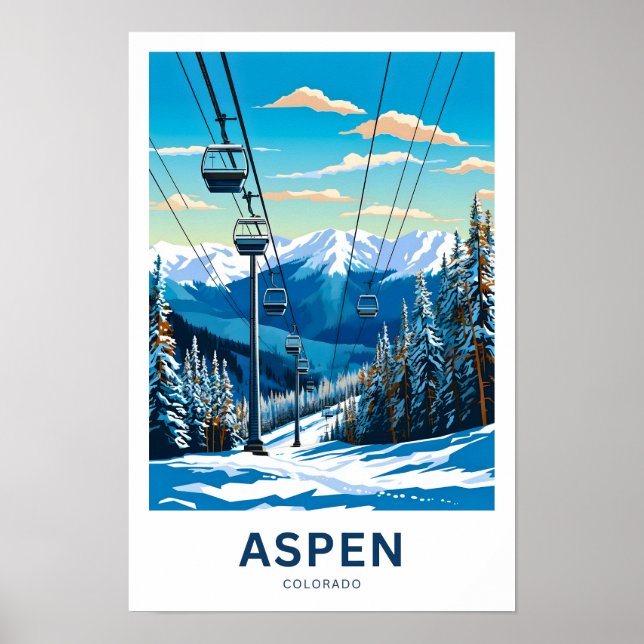 Skriv ut aspen Colorado Travel Poster (Framsidan)