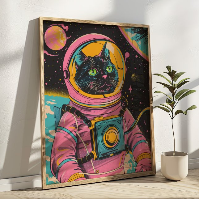 Skriv ut Astronaut omt Retro Wall Art Poster (Skapare uppladdad)