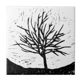 Skriv ut automatiskt Träd Lino Kakelplatta