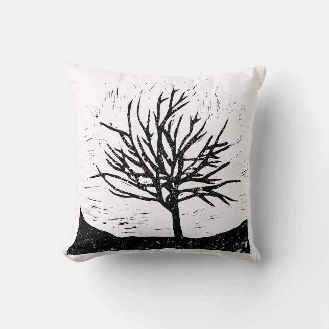 Skriv ut automatiskt Träd Lino Kudde (Framsida)