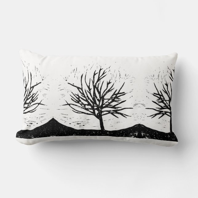 Skriv ut automatiskt Träd Lino Lumbarkudde (Framsida)