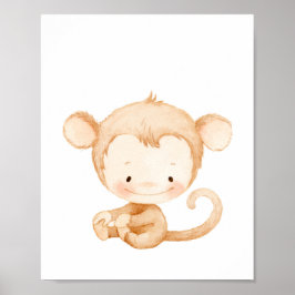 Skriv ut av Baby Monkey Nursery Wall Art Poster