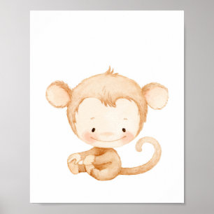 Skriv ut av Baby Monkey Nursery Wall Art Poster