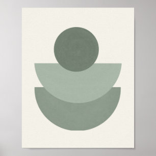 Skriv ut av Boho Grönt Sage Mid Century Art Poster