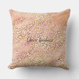 Skriv ut  av Rosa Tie Dye Guld Leopard Kudde