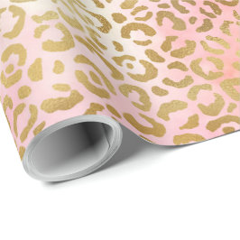 Skriv ut av Rosa Tie Dye Guld Leopard Presentpapper