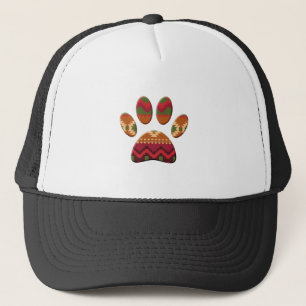 Skriv ut aztec Geometric Mönster Art Hund Paw Keps