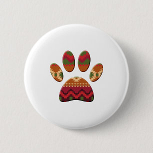 Skriv ut aztec Geometric Mönster Art Hund Paw Knapp