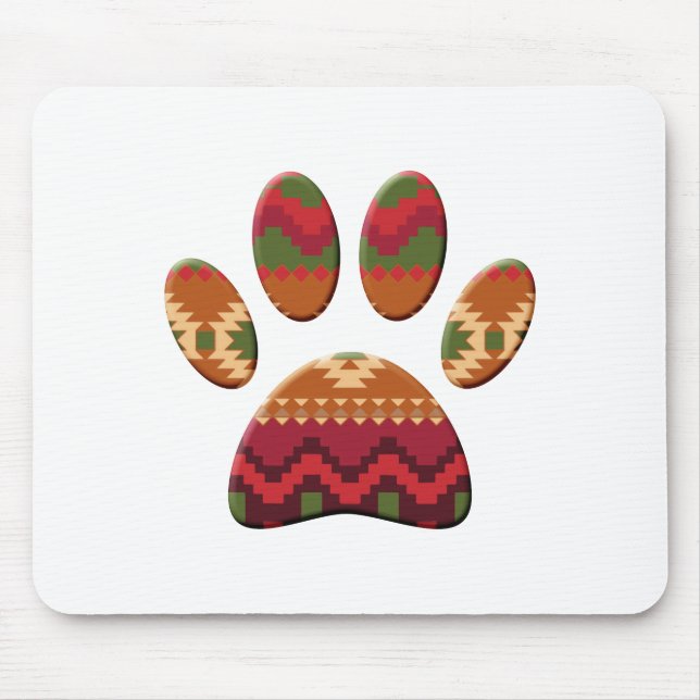 Skriv ut aztec Geometric Mönster Art Hund Paw Musmatta (Framsidan)
