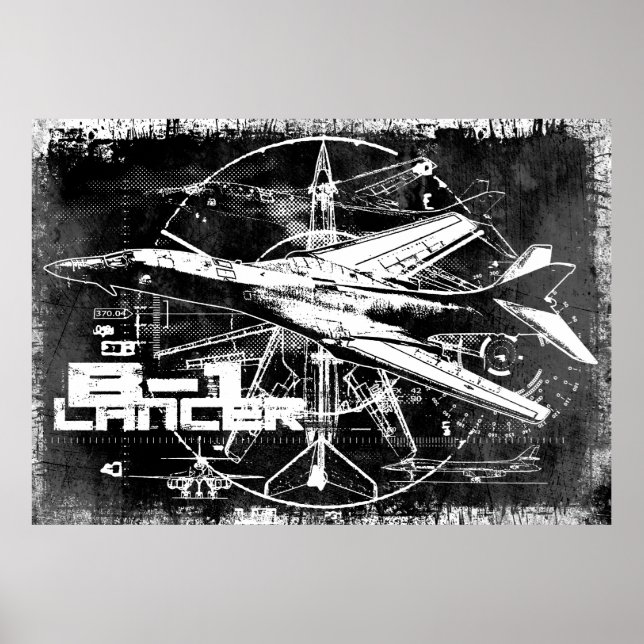 Skriv ut B-1-lansare Poster (Framsidan)