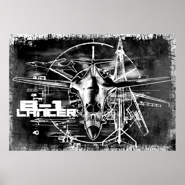 Skriv ut B-1-lansare Poster (Framsidan)
