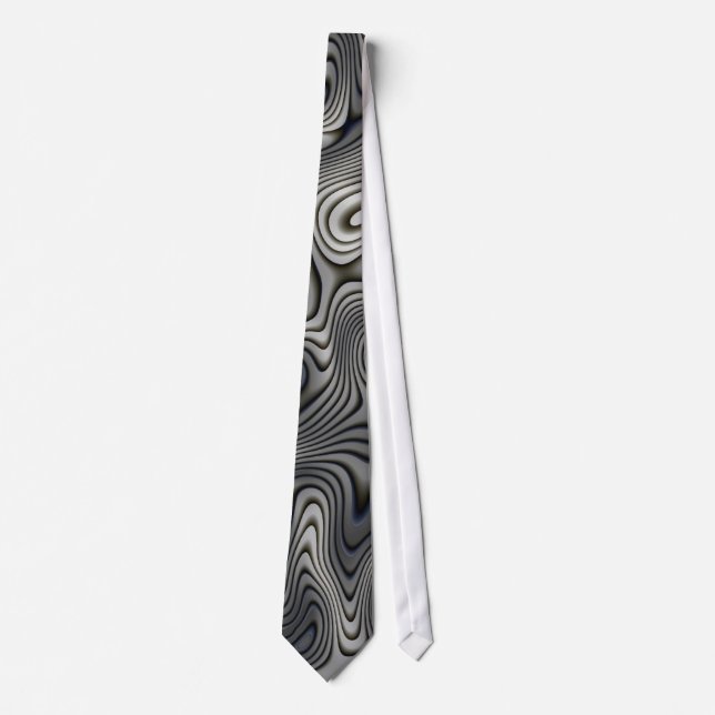 Skriv ut B Abstrakten Tie Black & White Stil Slips (Framsida)