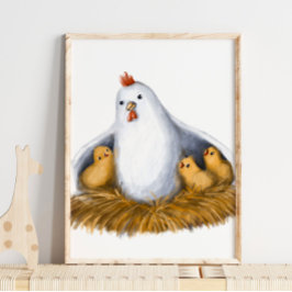 Skriv ut baby Chickar | Chick i Baby - vattenfärgs Poster