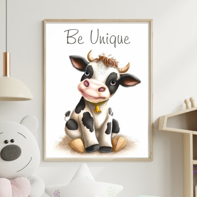 Skriv ut Baby Cow Animal Print Poster (Skapare uppladdad)