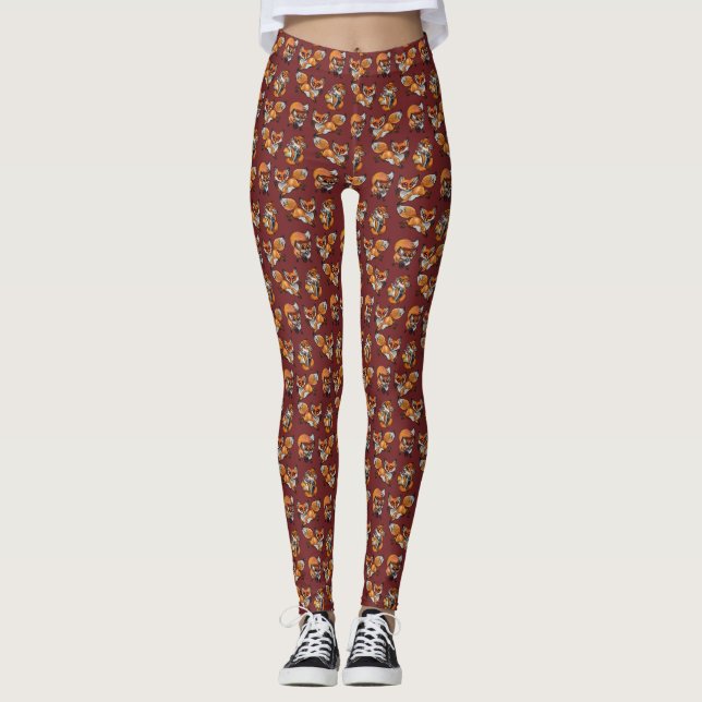 Skriv ut Baby Fox Mönster Leggings (Framsida)