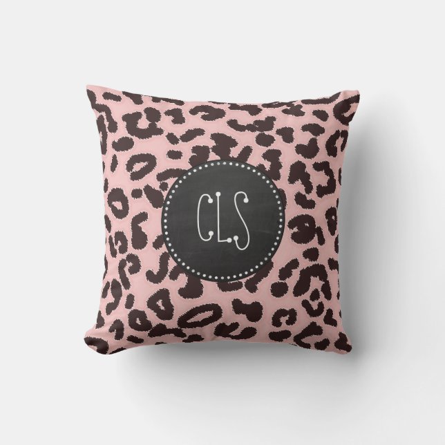 Skriv ut baby Rosa Leopard Animal; kalkkartong Kudde (Framsida)