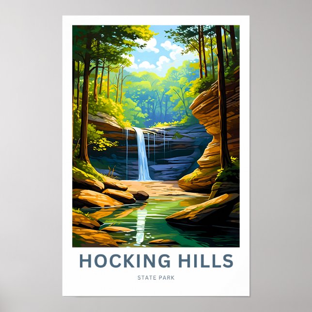 Skriv ut Backe State Park Travel Poster (Framsidan)