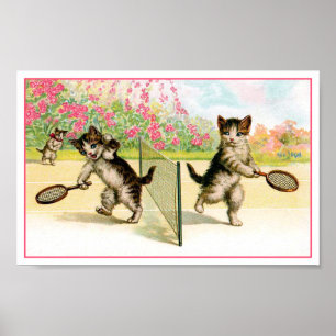 Skriv ut: Badminton Kittens Vintage Art Poster