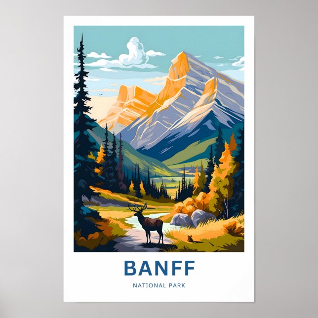 Skriv ut Banff National Park Travel Poster (Framsidan)