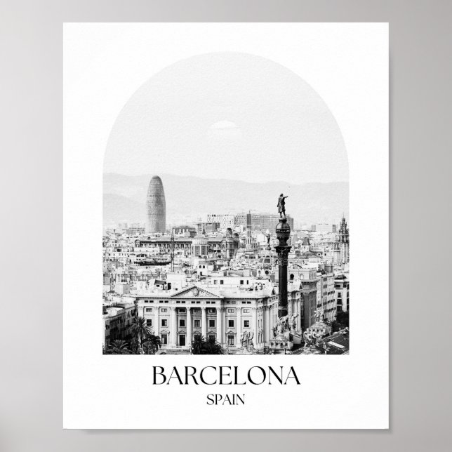 Skriv ut Barcelona Spain Arch Photo Print Poster (Framsidan)