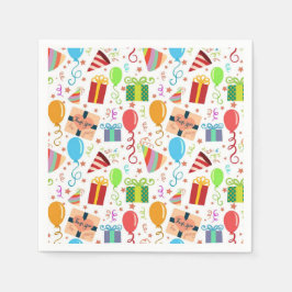 Skriv ut barns födelsedag tema pappersservett