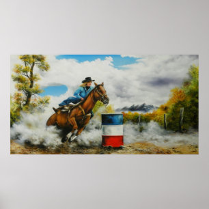 Skriv ut Barrell Racer Poster