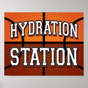 Skriv ut Basketball Party HYDRATION STATION Poster