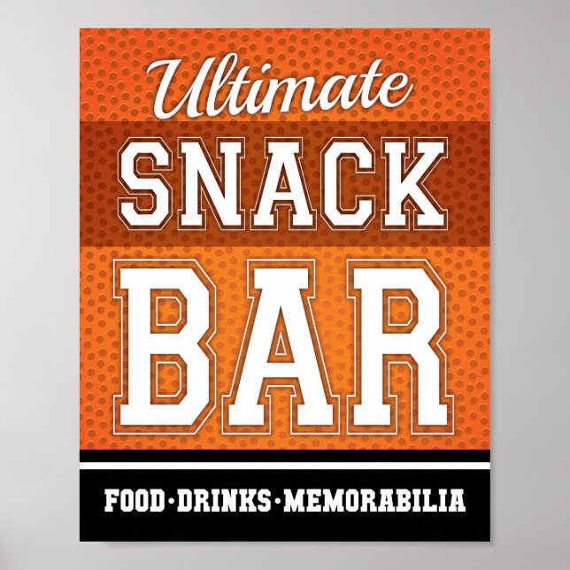 Skriv ut Basketball Party ULTIMATE SNACK PUB Poster (Framsidan)