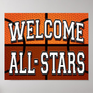 Skriv ut Basketball Party WELCOME ALL STARS Poster