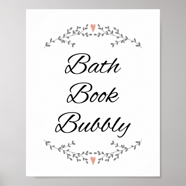 Skriv ut Bath Bok Bubly Bathroom Wall Poster (Framsidan)