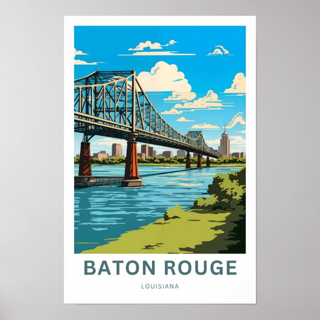Skriv ut Baton Rouge Louisiana Travel Poster (Framsidan)