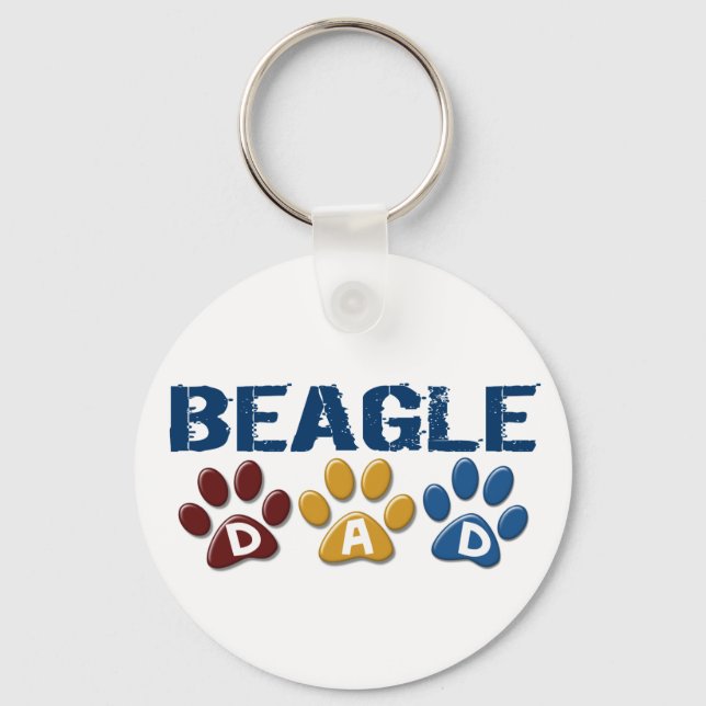 Skriv ut BEAGLE PAPPA Paw Nyckelring (Framsida)