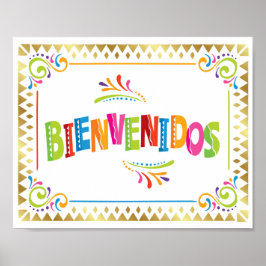 Skriv ut BIENVENIDOS Fiesta Party Poster