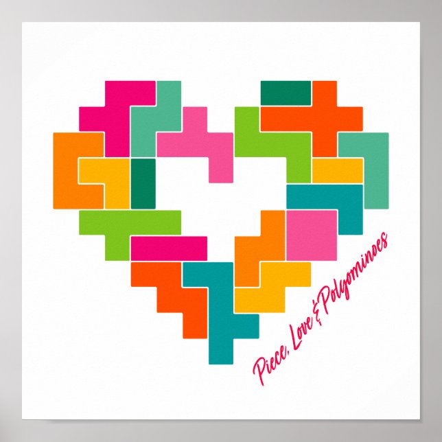 Skriv ut biet, Kärlek och polyominoes Poster (Framsidan)