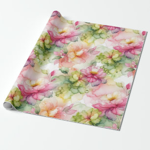 Skriv ut bild av Pastel Flower Alcohol Bläck Presentpapper