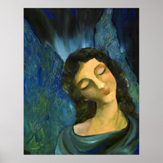 Skriv ut blå ängel poster