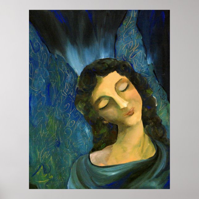 Skriv ut blå ängel poster (Framsidan)