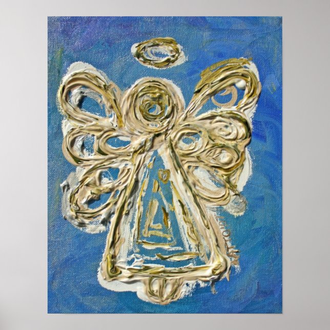 Skriv ut blå ängel poster (Framsidan)