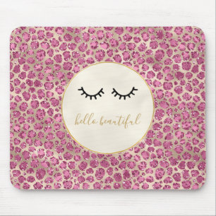 Skriv ut blankt Eyelash Guld Rosa Leopard Musmatta