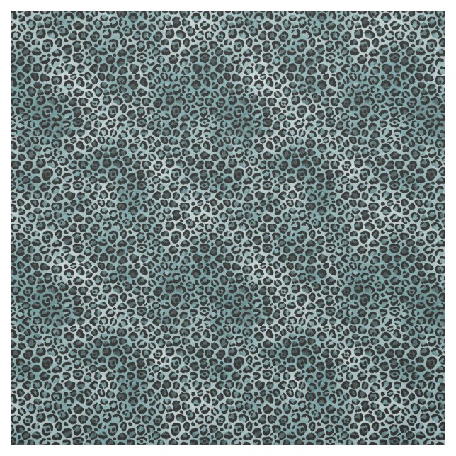 Skriv ut blått leopard tyg (Provkarta)