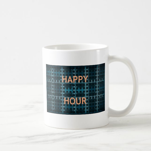 Skriv ut blått vektordiagram i lycklig kaffemugg (Höger)