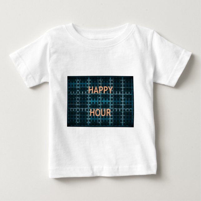 Skriv ut blått vektordiagram i lycklig tee shirt (Framsida)