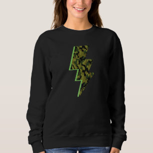 Skriv ut blixt Bult Grönt Army Skriv ut T Shirt