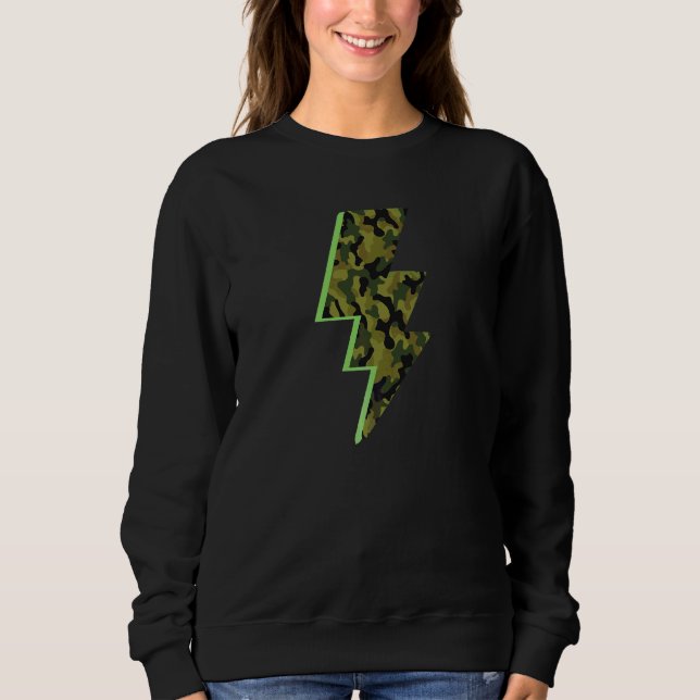 Skriv ut blixt Bult Grönt Army Skriv ut T Shirt (Framsida)